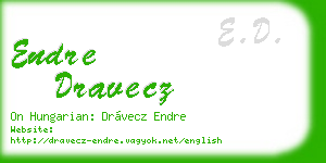 endre dravecz business card